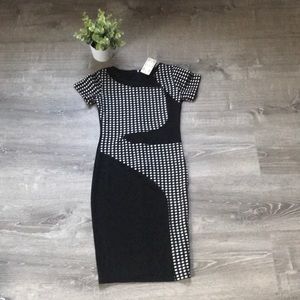 NWT. Checkered Black & White Dress.